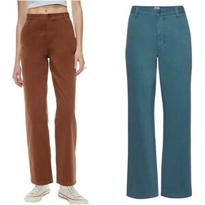 Aritzia Sunday Best Jaden High Rise Chino Straight Leg Pants Blue Sz 8